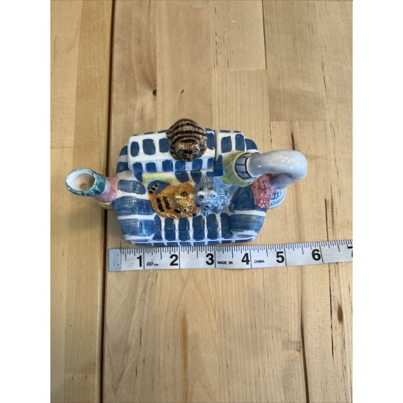 Vintage1995 Tea-nee Teapots Tiny Teapot With Cats On Couch Cardinal Inc - Picture 4 of 10